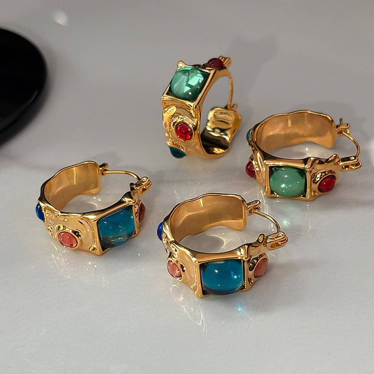 Color Enamel Gem Earrings Dopamine Style_Cwaje06318