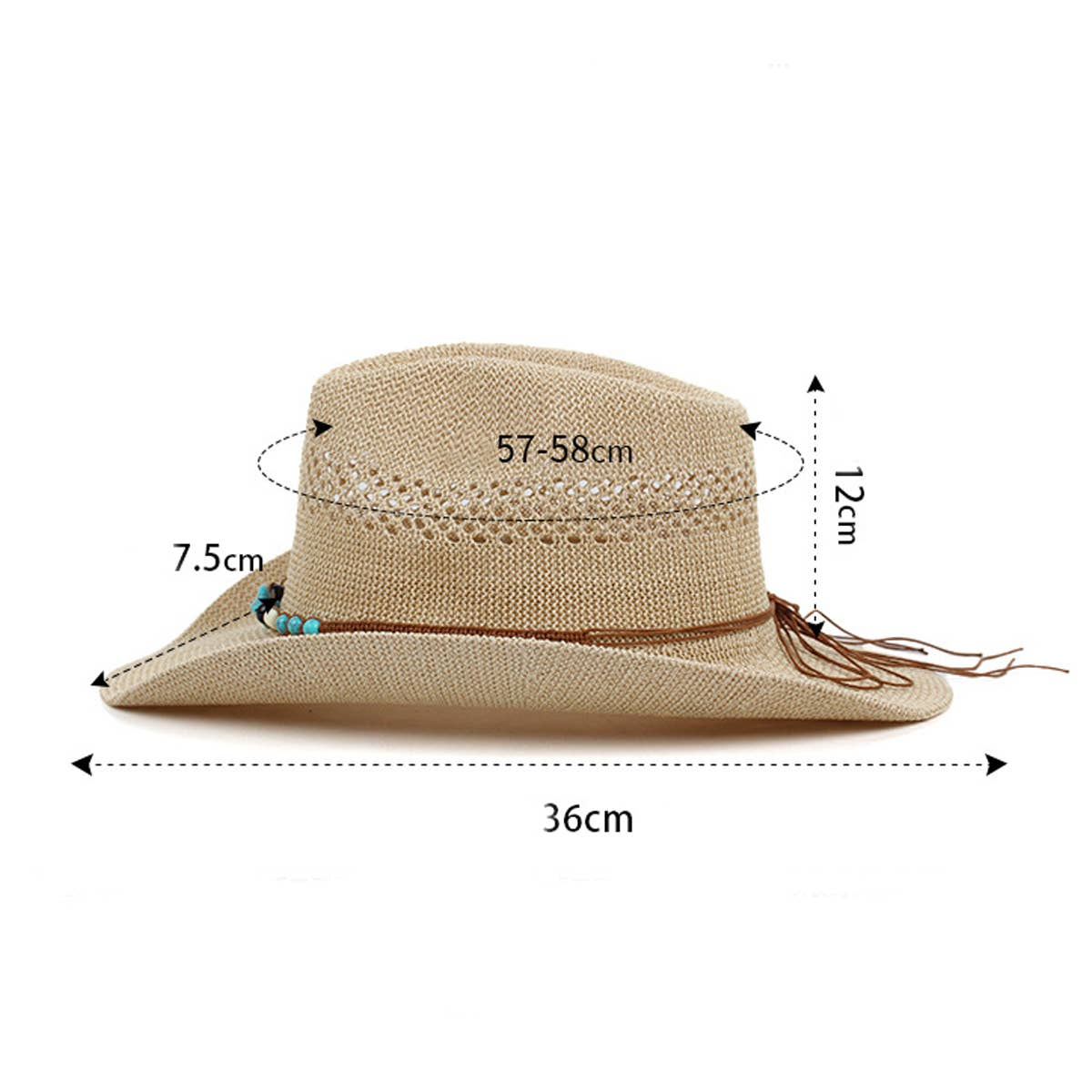 OUTDOOR BREATHABLE WESTERN COWBOY STRAW HAT_CWAH1193