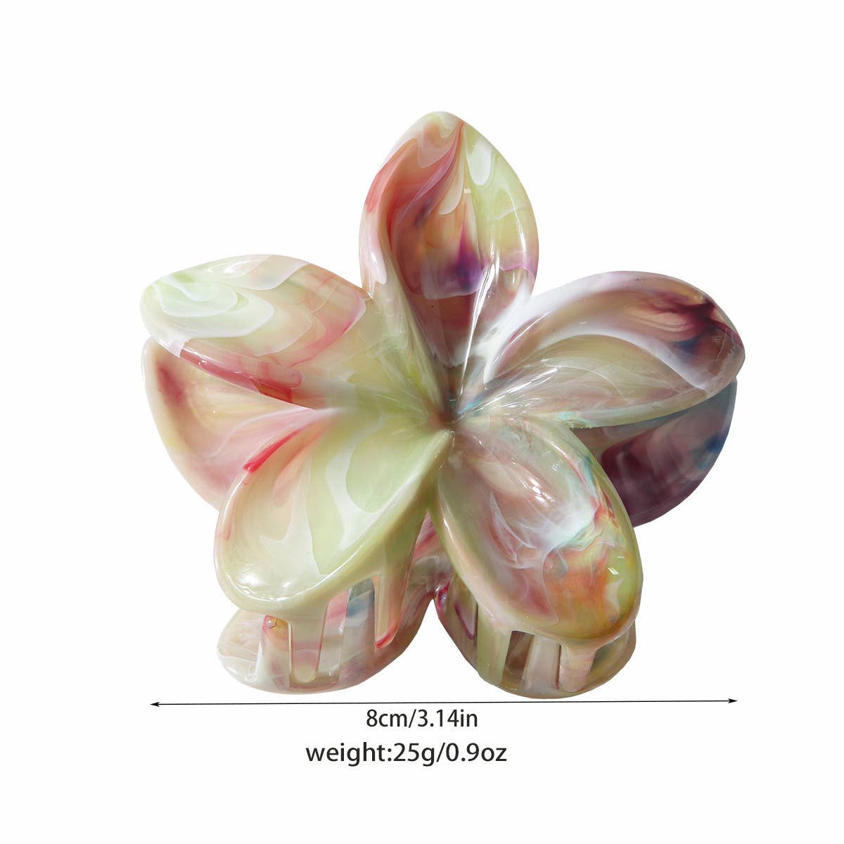 MARBLE FLOWER HAIR CLAW TWO TONE PETAL CLIP_CWAHA1040