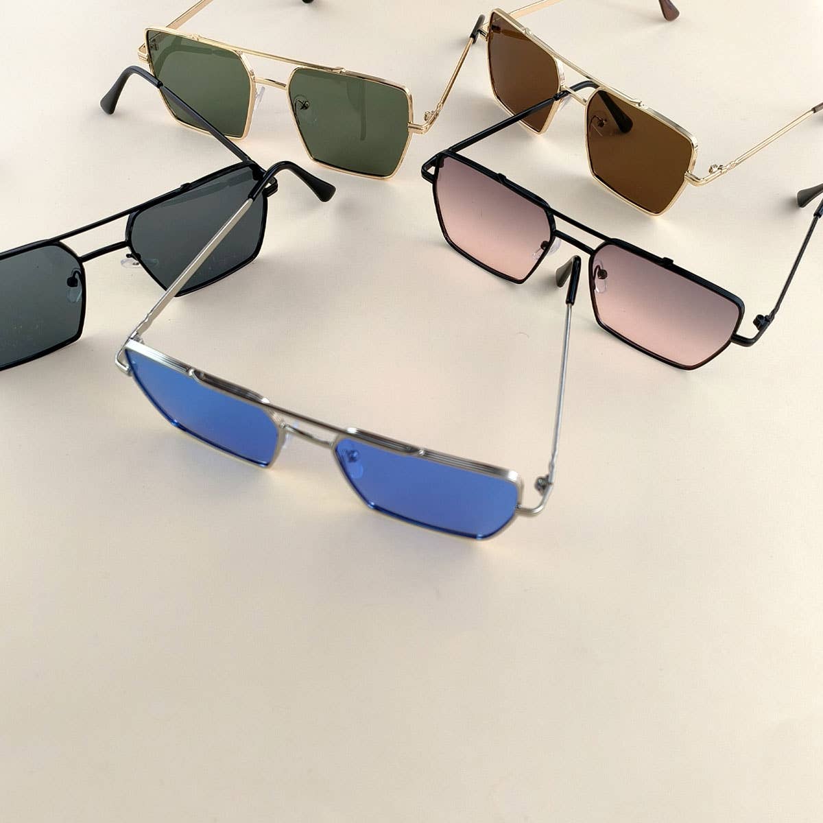 FLAT TOP FRAME SQUARE SUNGLASSES_CWASG0100