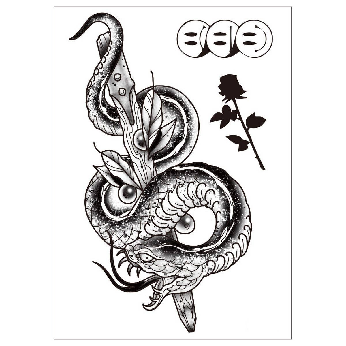 DARK TRIBAL SNAKE TATTOO BLACK MAMBA ARM STICKER_CWMM8374