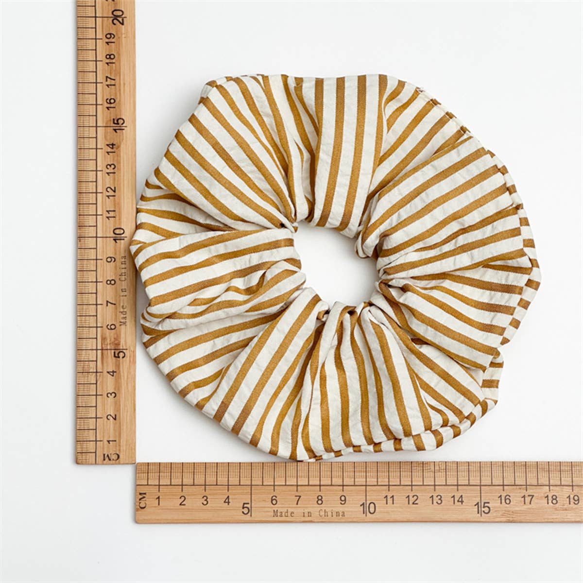Summer Striped Fabric Hair Tie Retro Forest Style_Cwaha0751