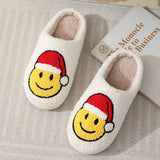 SMILING FACE SANTA CLAUS HOUSE CHRISTMAS SLIPPERS_CWSHS0260