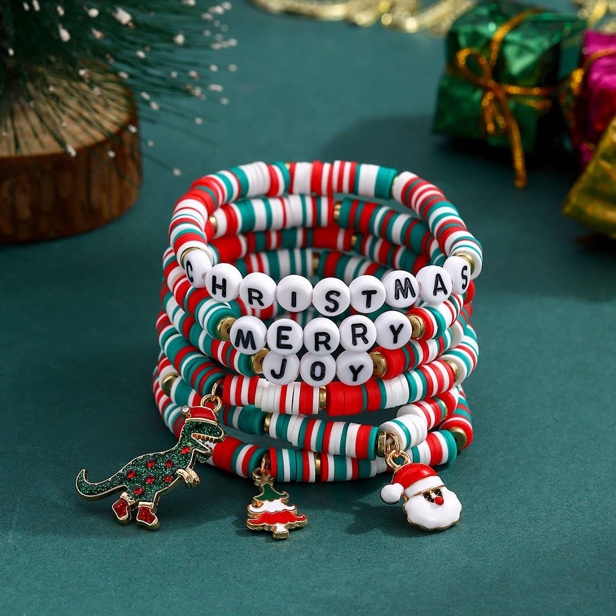 BEADED LETTER PEARL CHRISTMAS BRACELET COMBINATION_CWMM2618