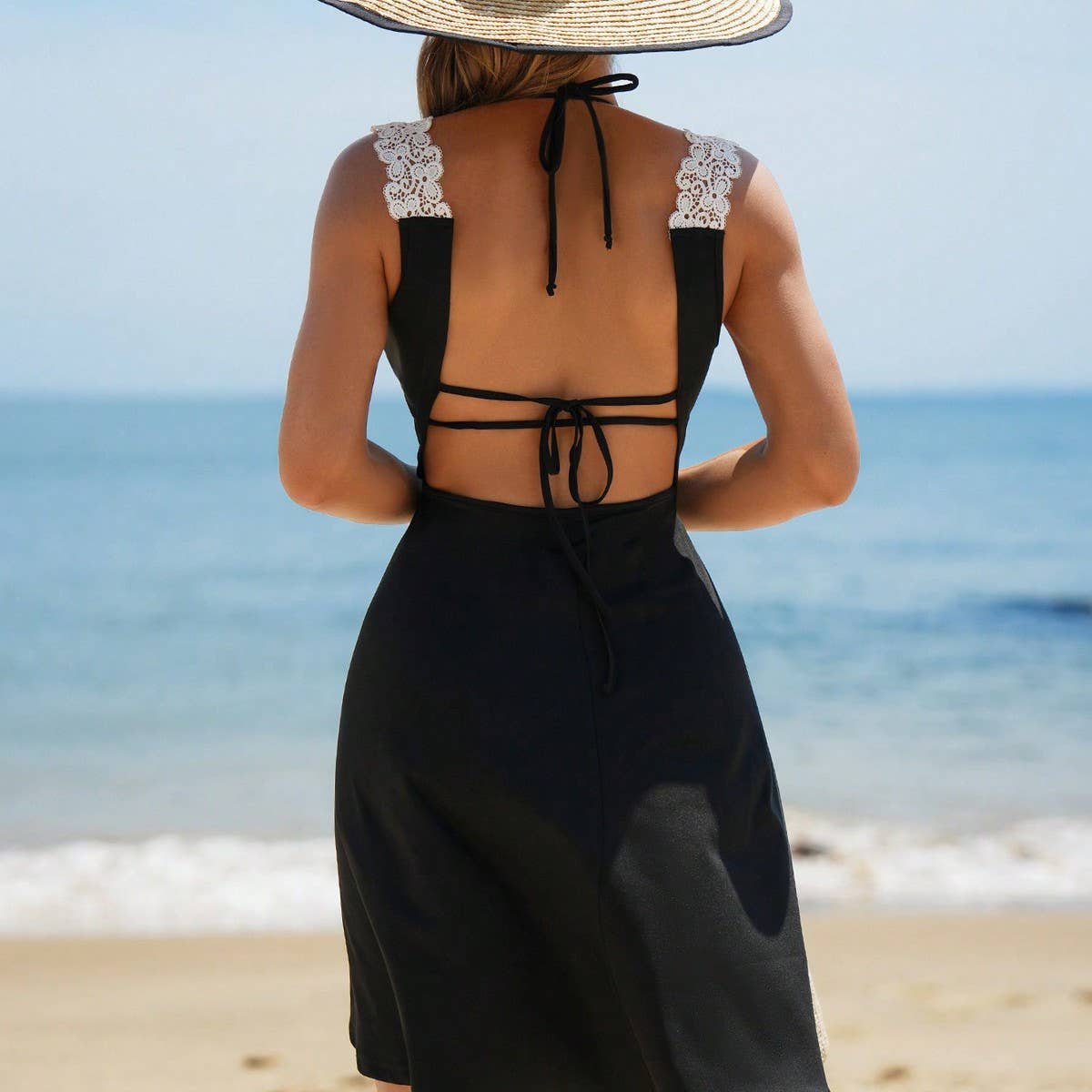 BIKINI 3PCS SET BLACK BEACH SWIMSUIT FOR WOMEN_CWMW0908