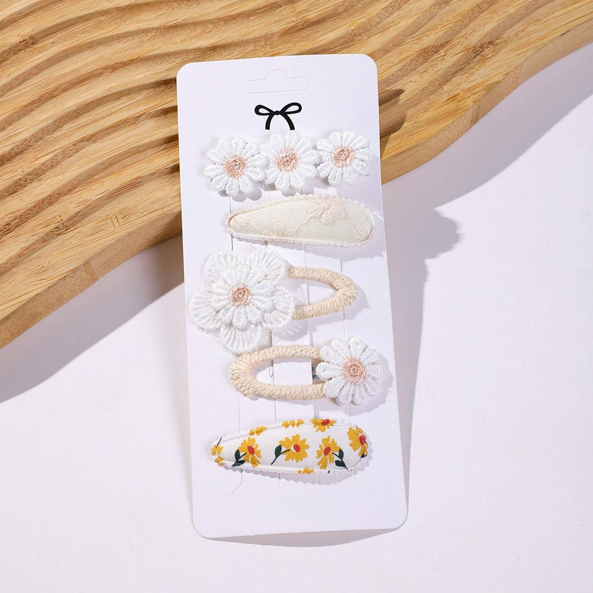 DAISY BB CLIP SET PRINTED CUTE FABRIC CLIPS_CWAHA6701