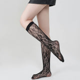 Women Fishnet Ultra Thin Stay Up Knee High Socks_Cwms0232