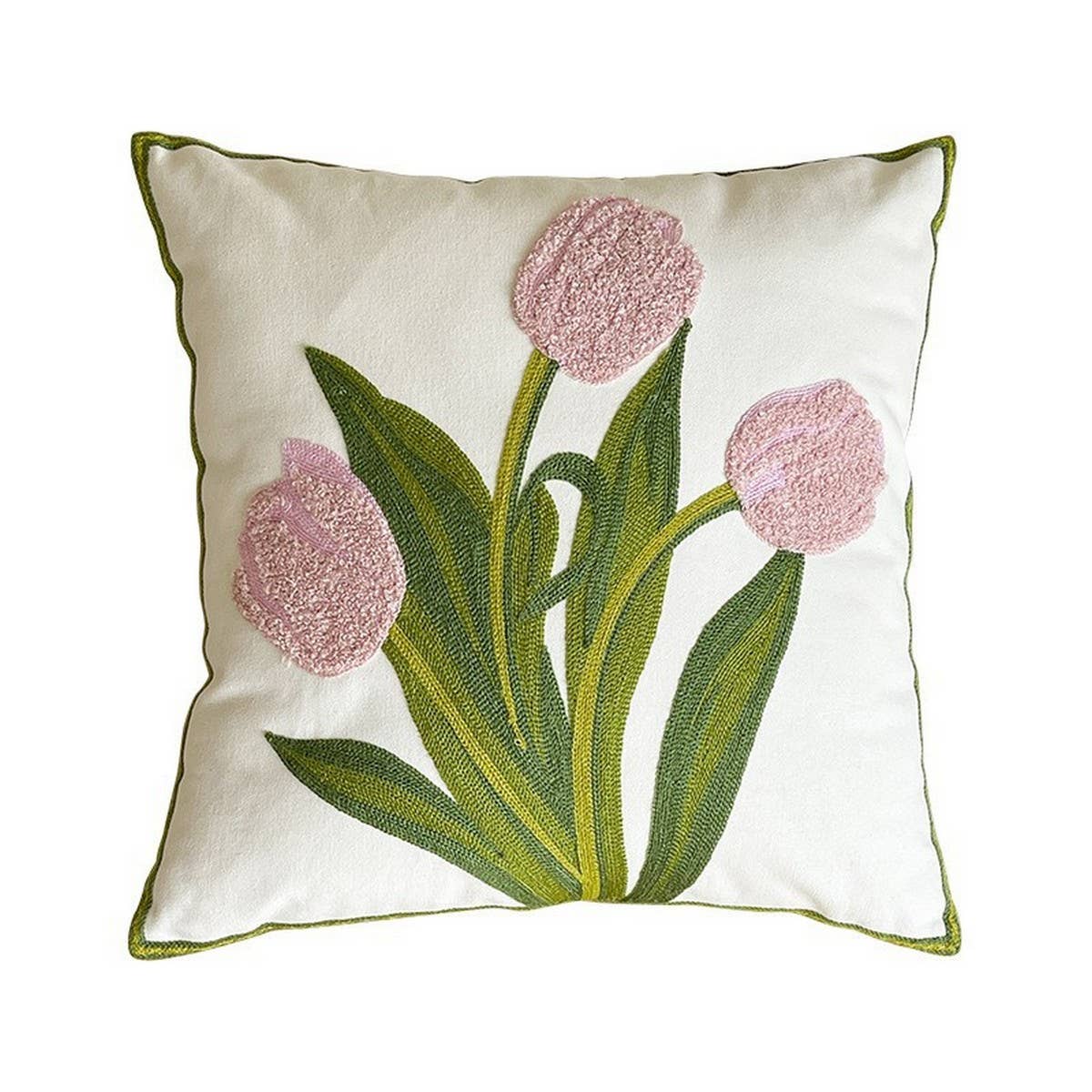 EMBROIDERED DAISY TOWEL STITCH CUSHION COVER_CWMM7714