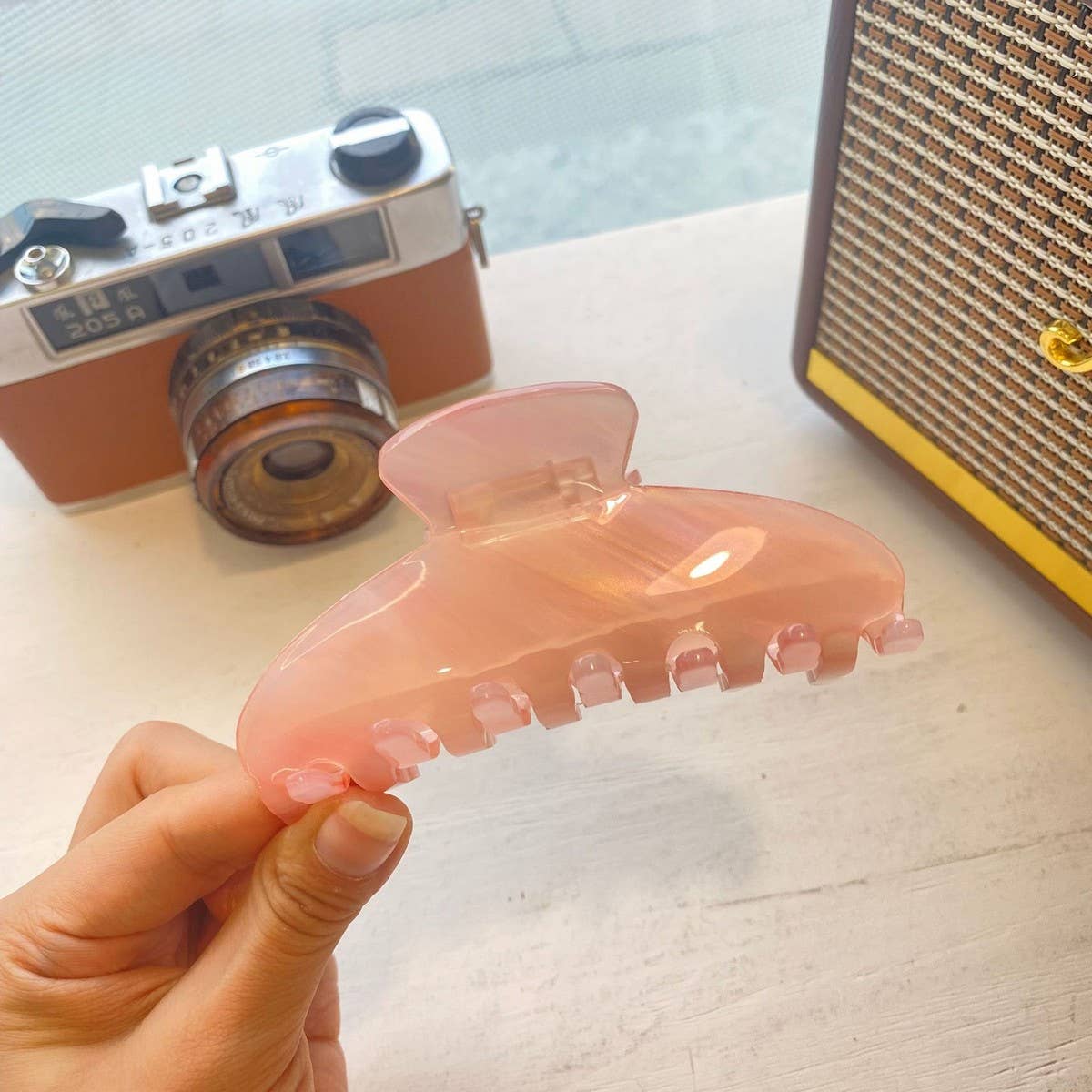 FRENCH INK STYLE HAIR CLAW LARGE JELLY COLOR CLIP_CWAHA2165