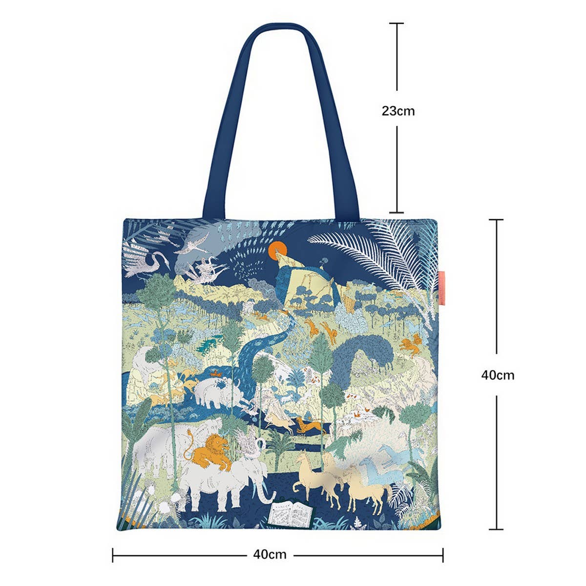 ANIMAL PARTY CANVAS TOTE WITH ELEPHANT LION_CWAB5133