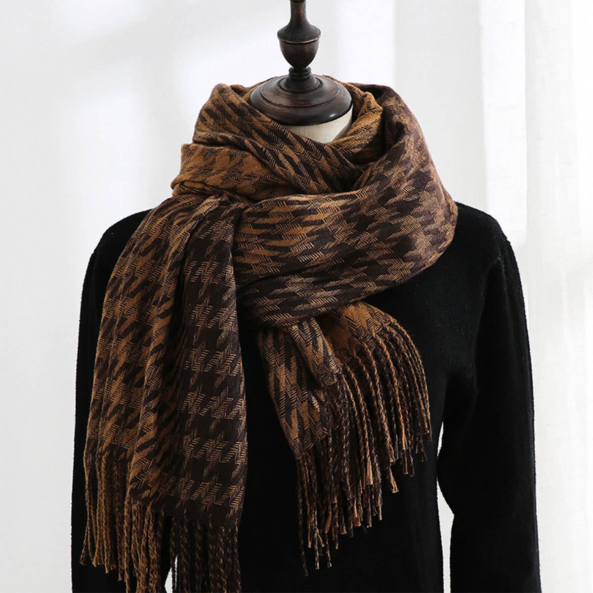 PLAID WINTER SCARF SOFT THICKENED SHAWL FOR WOMEN_CWASC0181