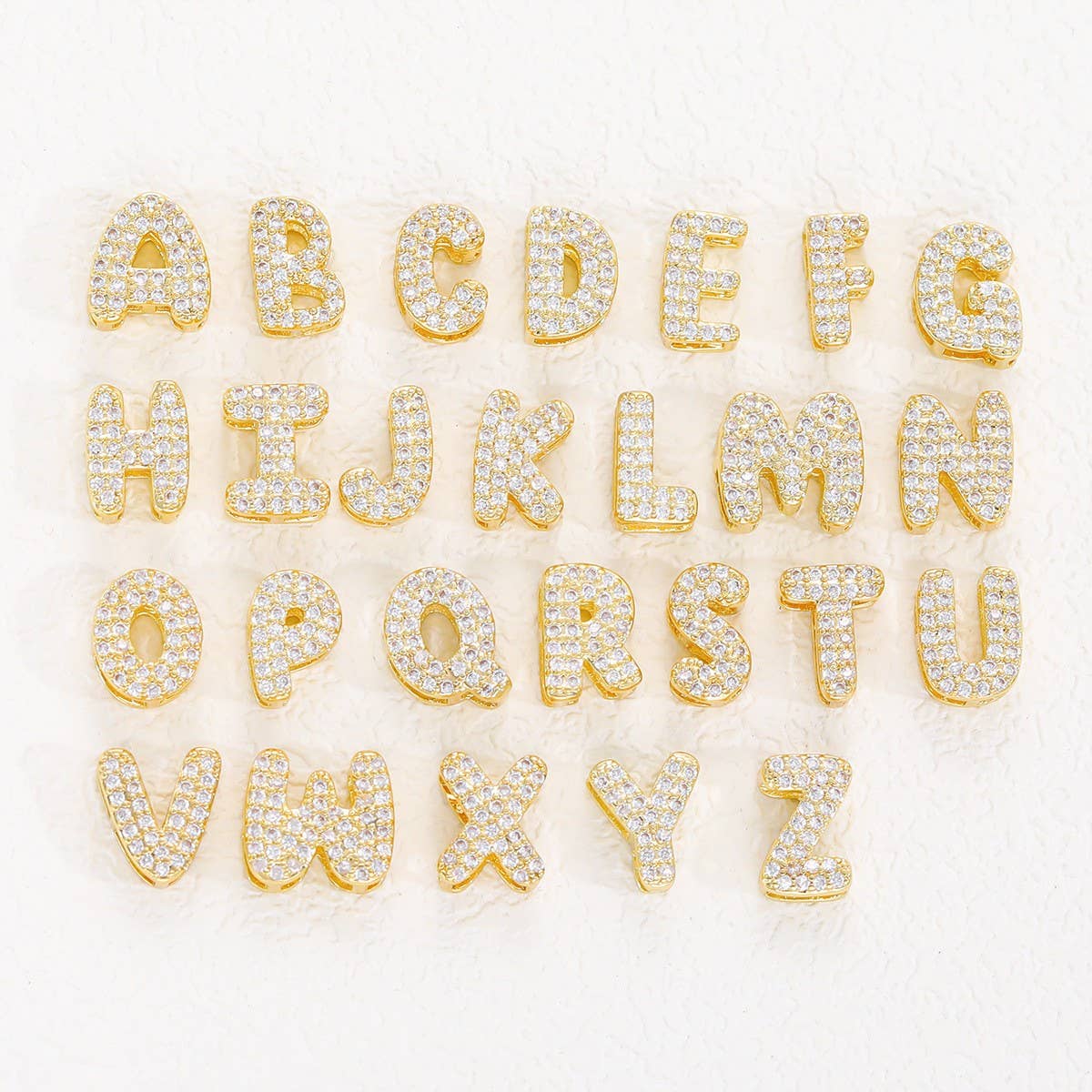 Tiny Zirconia Pendant 26 Letters Necklace_Cwmm5863