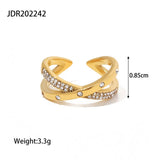 18K GOLD PLATED OPEN RING WITH DIAMOND_CWAJE1233