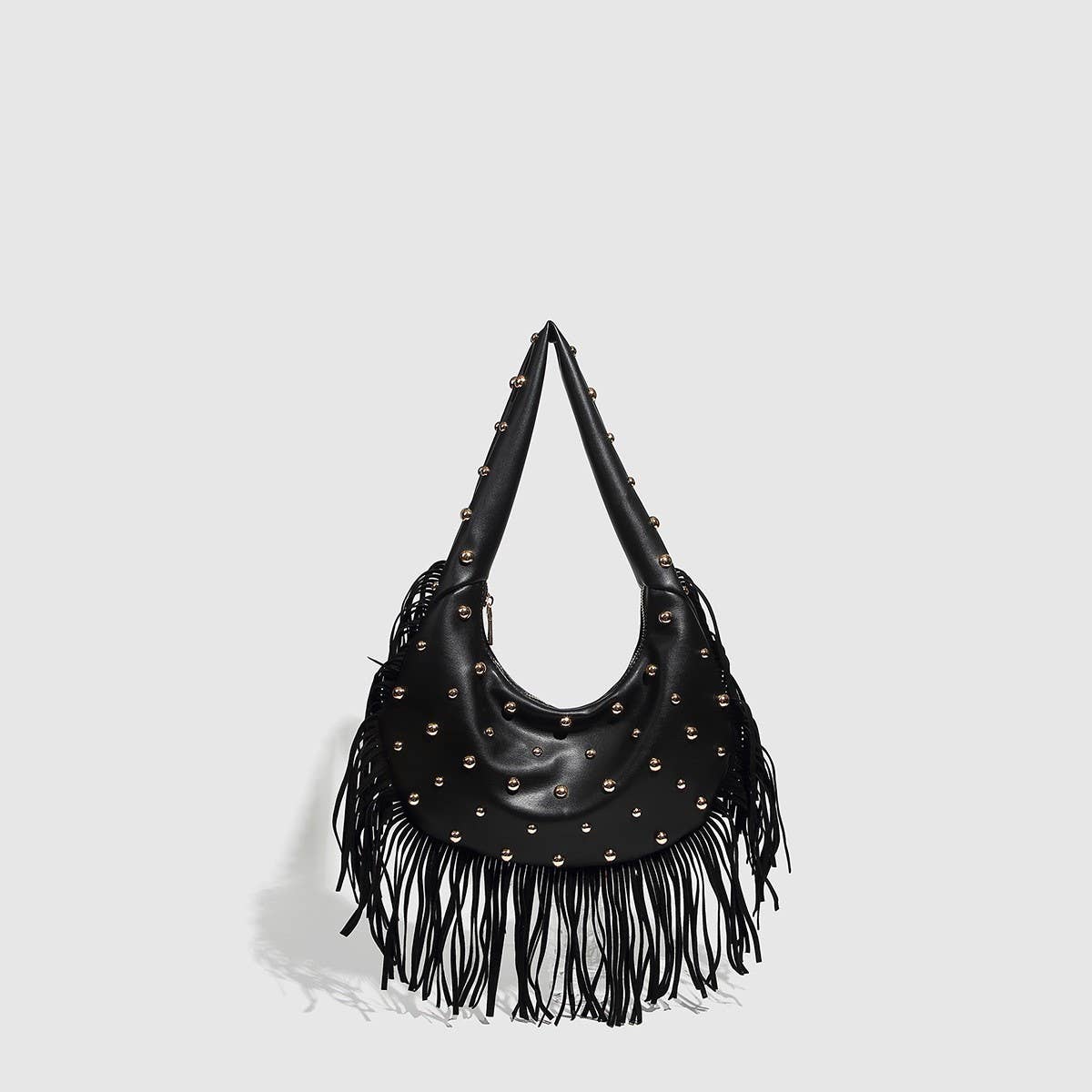 PUNK STUDDED FRINGE SHOULDER BAG FOR WOMEN_CWAB5681