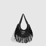 PUNK STUDDED FRINGE SHOULDER BAG FOR WOMEN_CWAB5681