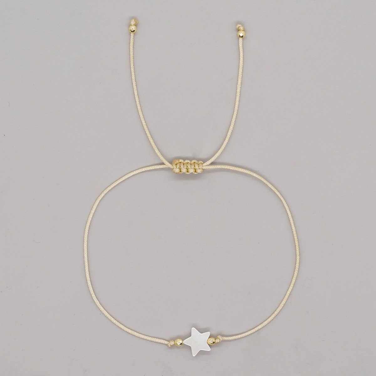 IRON GALLSTONE SHELL CROSS HAND BEADED BRACELET_CWMM3863