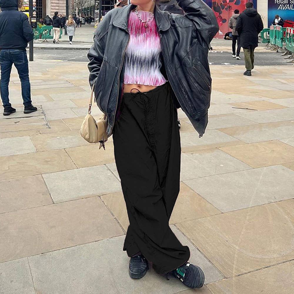 Trendy Low Waist Casual Wide-Leg Cargo Pants