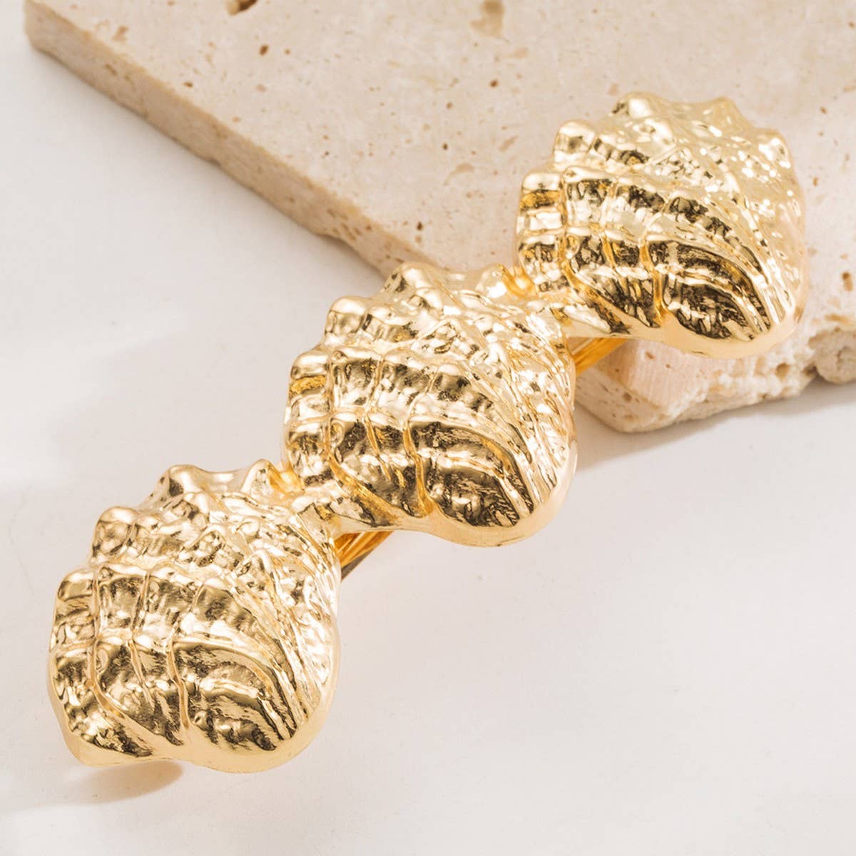 MINIMALIST METAL SPRING CLIP SHELL SHAPE HAIRPIN_CWAHA6178