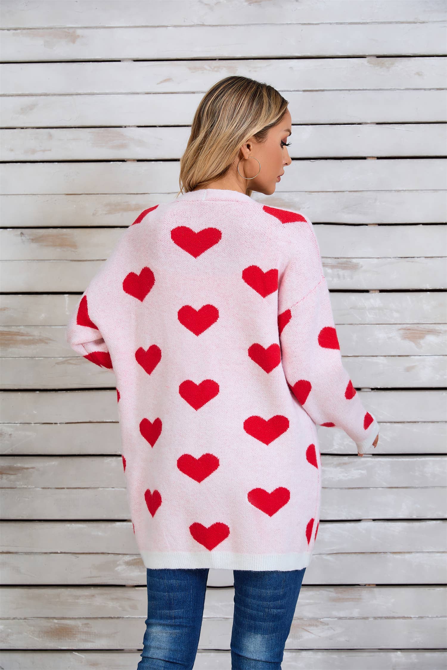 Valentines Day Color Contrast Love Cardigan