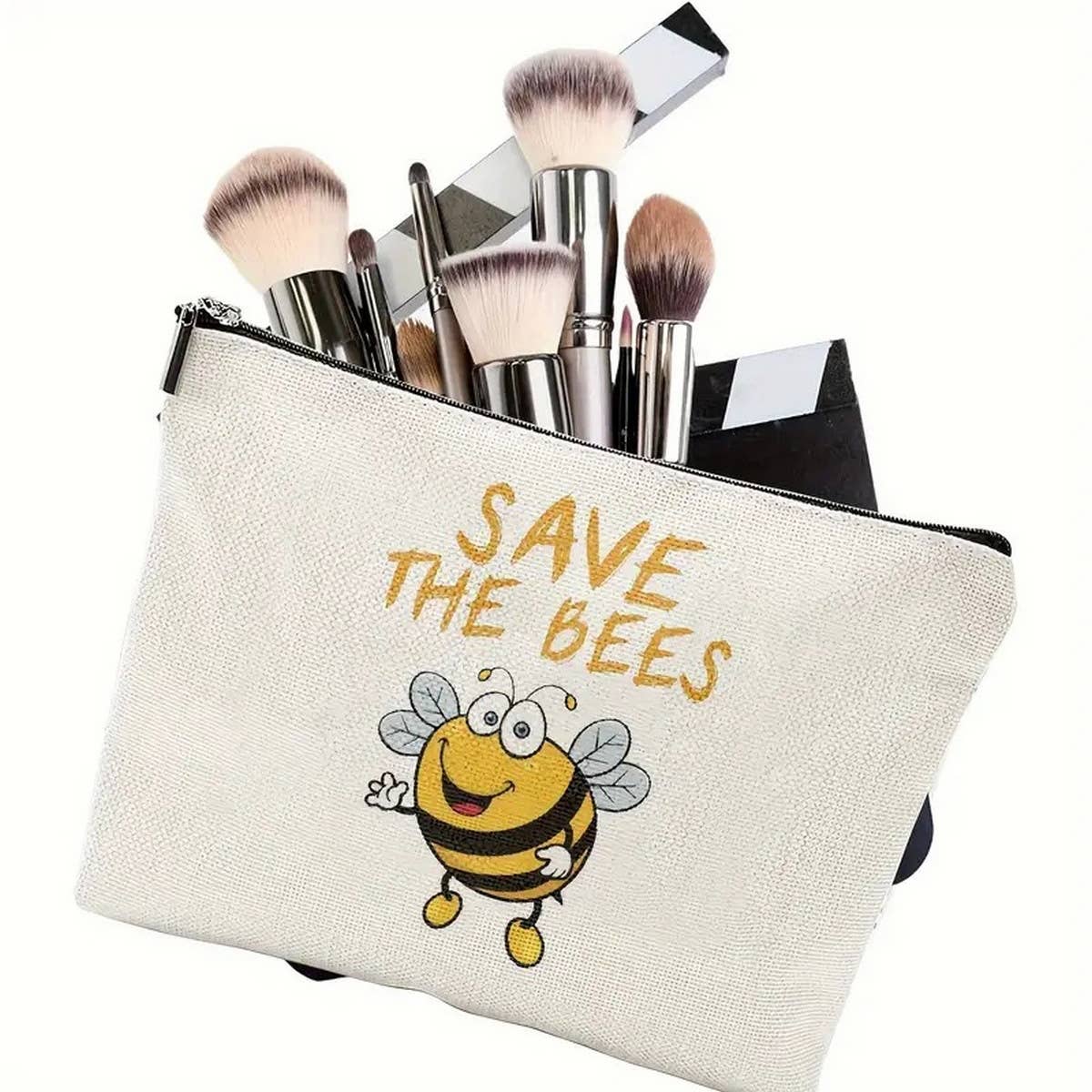 BEE FESTIVAL LINEN REVERSIBLE PRINT COSMETIC BAG_CWAB2249