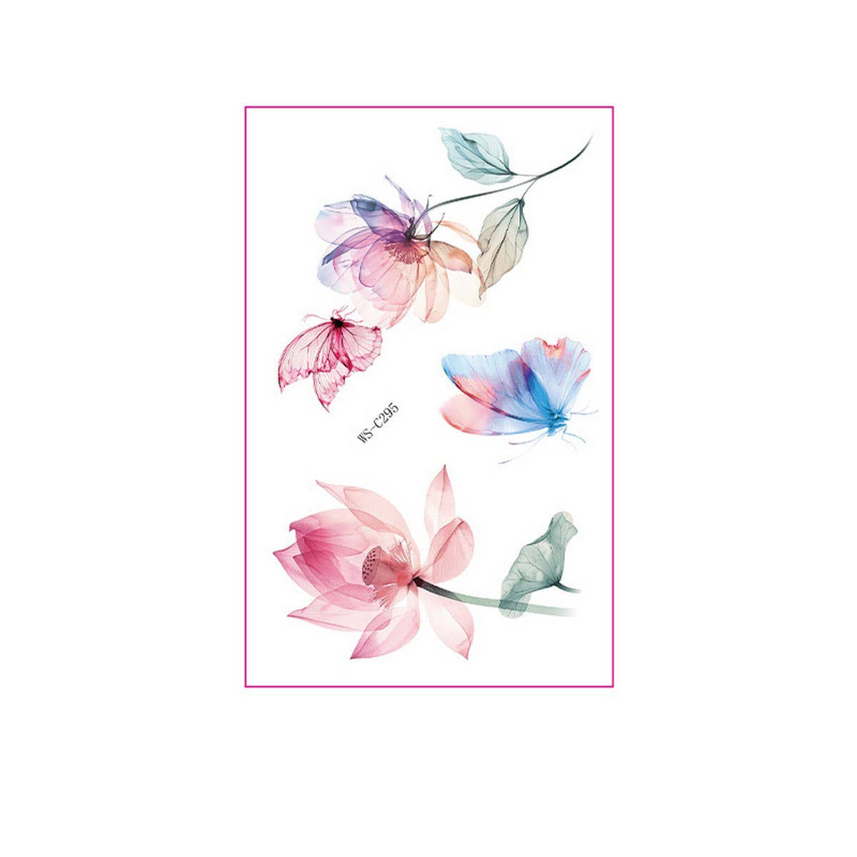 Watercolor Flower Tattoos For Hand Collarbone_Cwmm8270