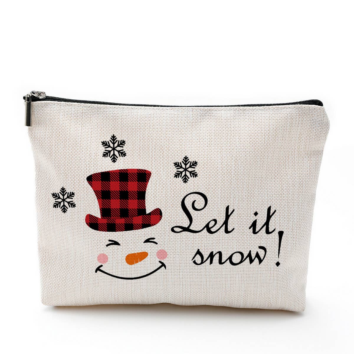 SIMPLE SNOWMAN TOILETRIES PRINTED COSMETIC BAG_CWAB1786