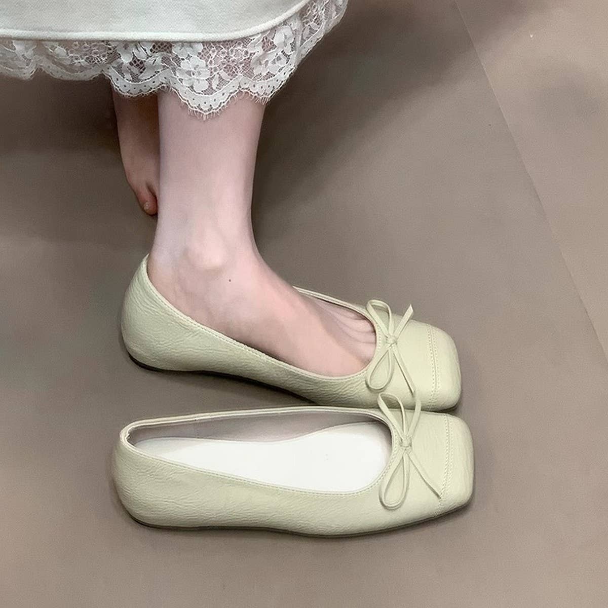 HIDDEN HEEL BOW LOAFERS FOR WORK COMFORT_CWSHF0159