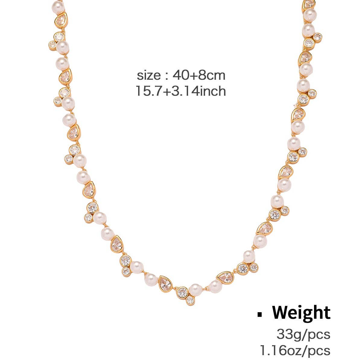 TEMPERAMENT GLASS PEARL NECKLACE EARRINGS SET_CWAJE2821