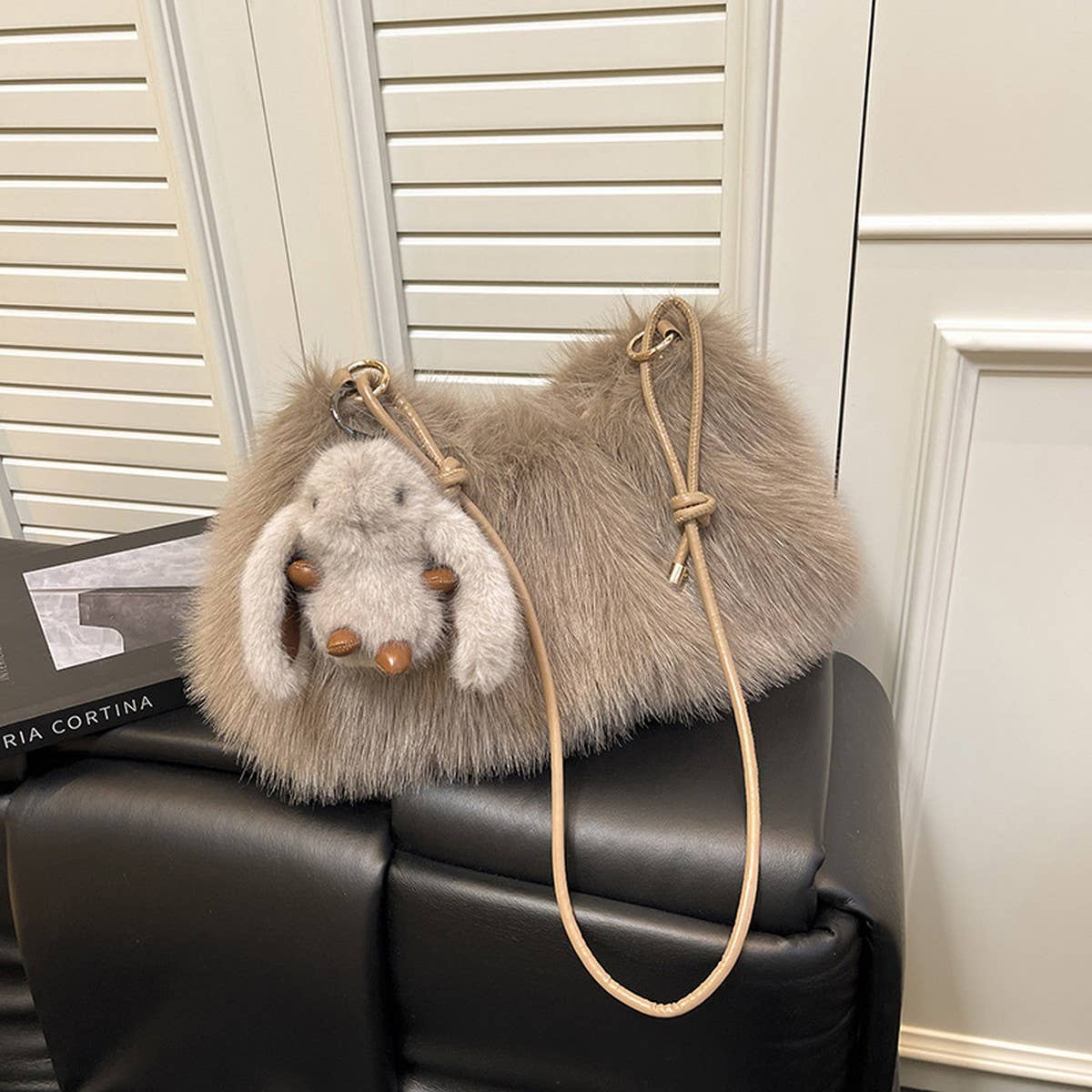 FLUFFY FOX FUR BAG WOMEN FASHION SHOULDER TOTE_CUAB00567