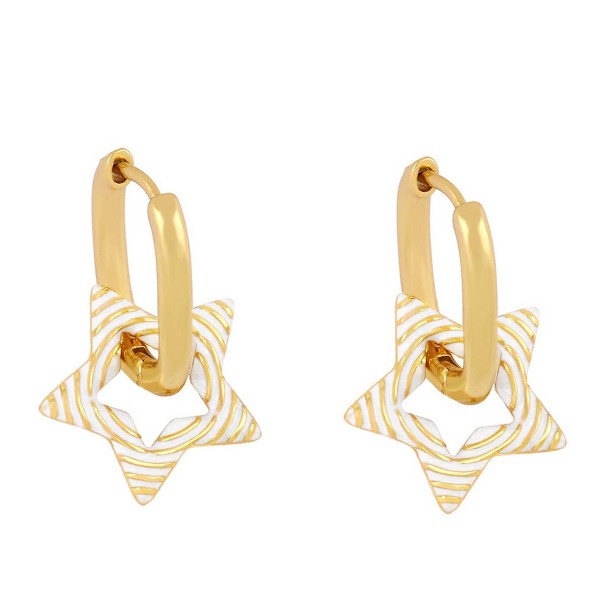 COLORFUL OIL DROP STAR SHAPED EARRINGS_CWAJE1011