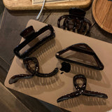 DARK TEA HAIR CLAW MINIMALIST SHARK CLIP FOR WOMEN_CWAHA3961