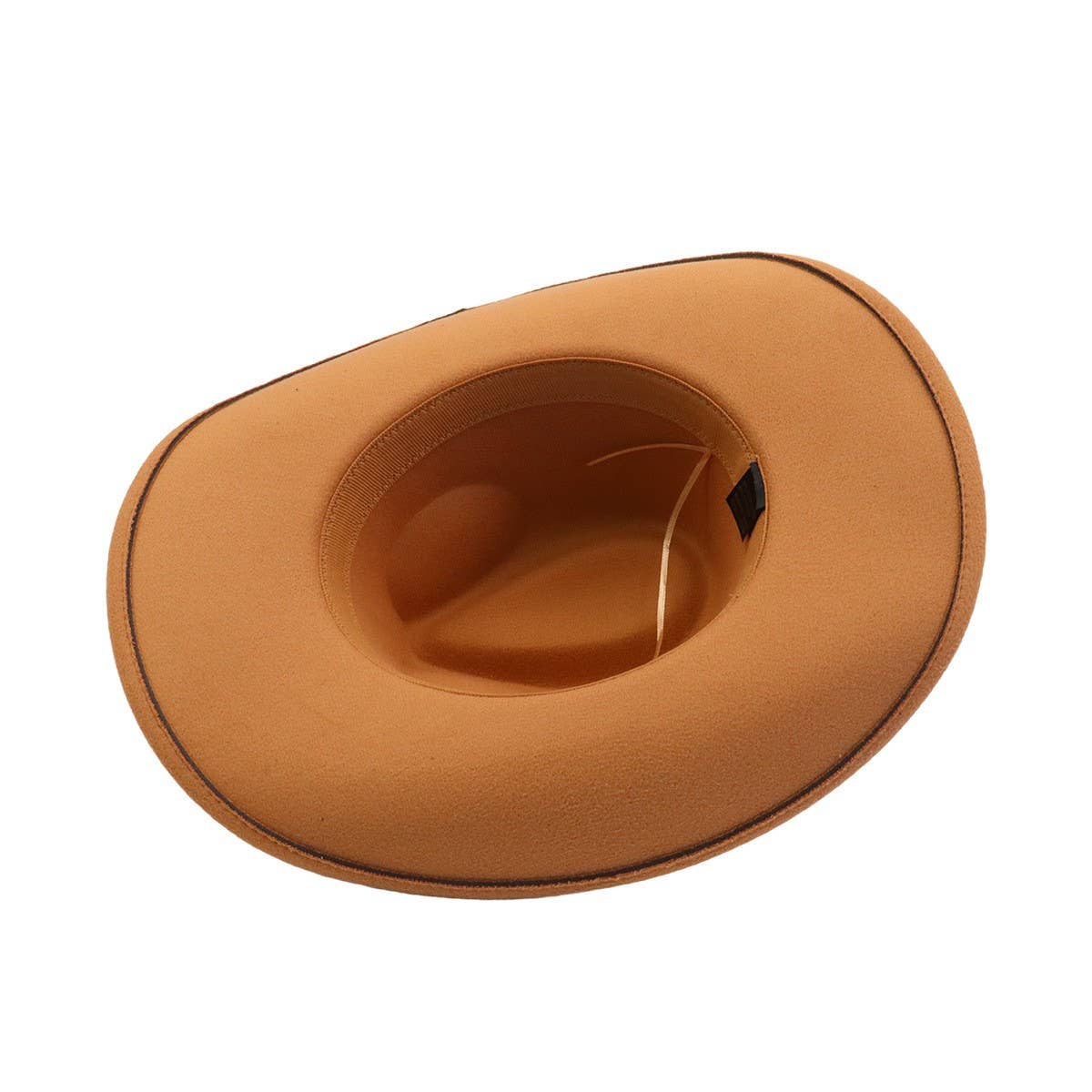 Western Ethnic Wool Felt Cowboy Fedora Hat_Cwah04438