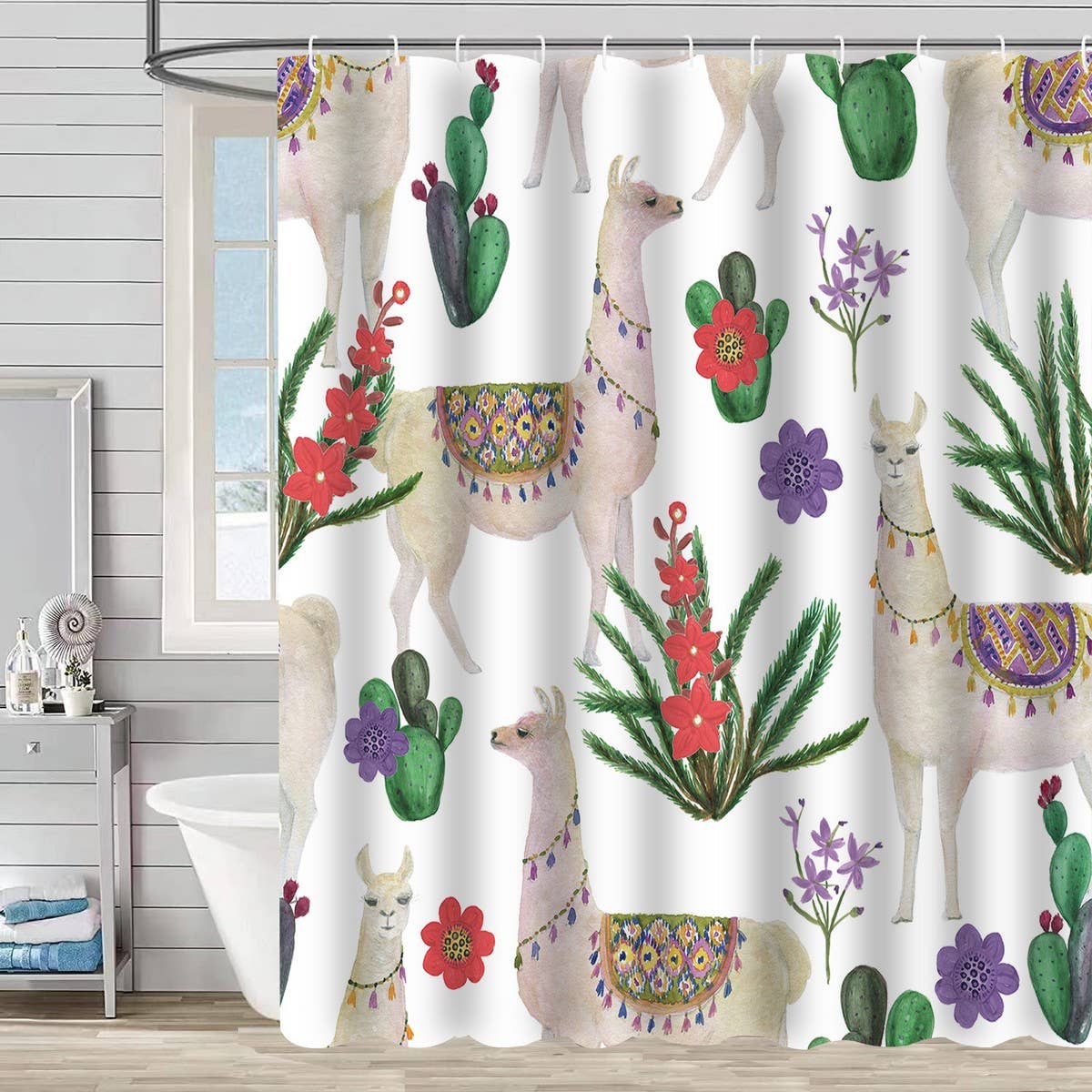 PLANT AND FLOWER WATERPROOF SHOWER CURTAIN_CWMM1795