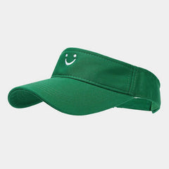 CUTE SMILE EMBROIDERED VISOR SUMMER SUN HAT_CWAH3289