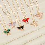 STYLISH VINTAGE ZIRCON BUTTERFLY NECKLACE_CWAHA0881