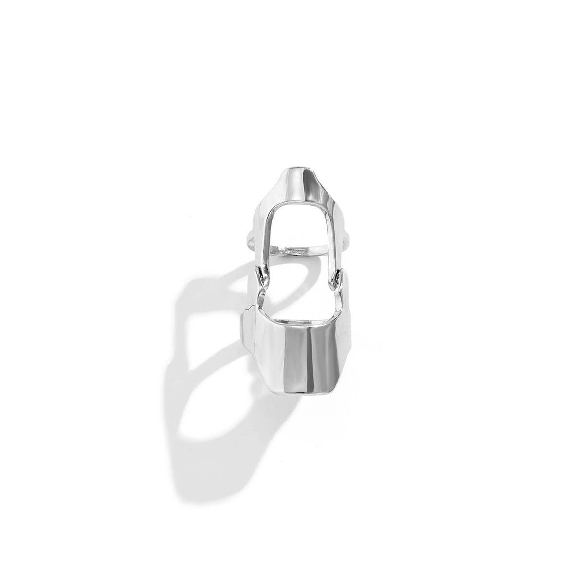 HOLLOW GEOMETRIC RETRO HIP HOP RING_CWAJE1826