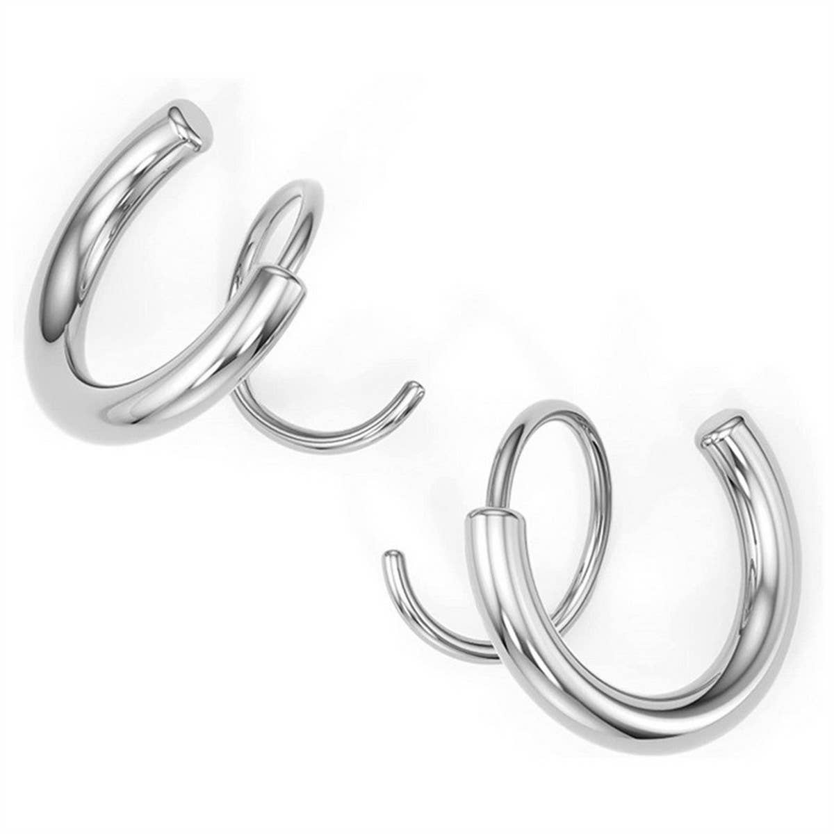 LUXURY DOUBLE HOOP TWISTED EARRINGS_CWMM5728