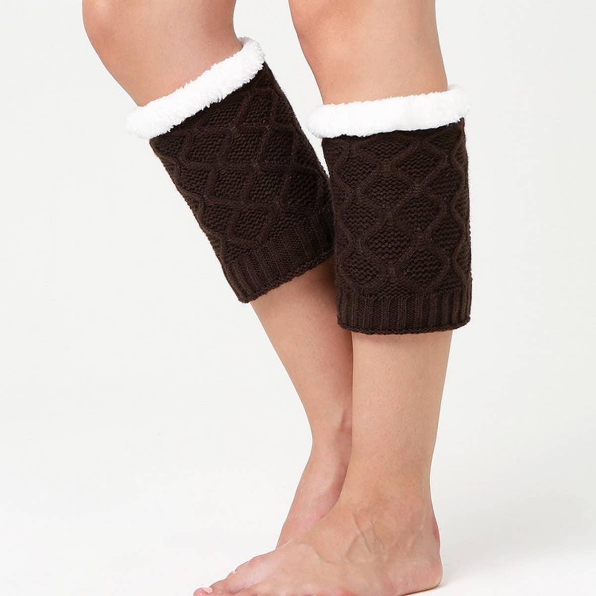 Winter Knee Pads Diamond Grid Plus Fleece Socks_Cwms0760