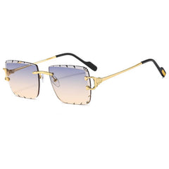 RIMLESS CUT EDGE OCEAN LENS SUNGLASSES UNISEX_CWASG1177