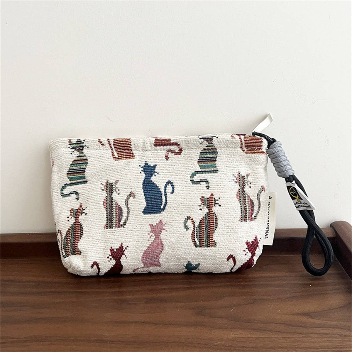 Chenille Cat Mini Makeupbag Phone Sunglasses Pouch_Cuab00689