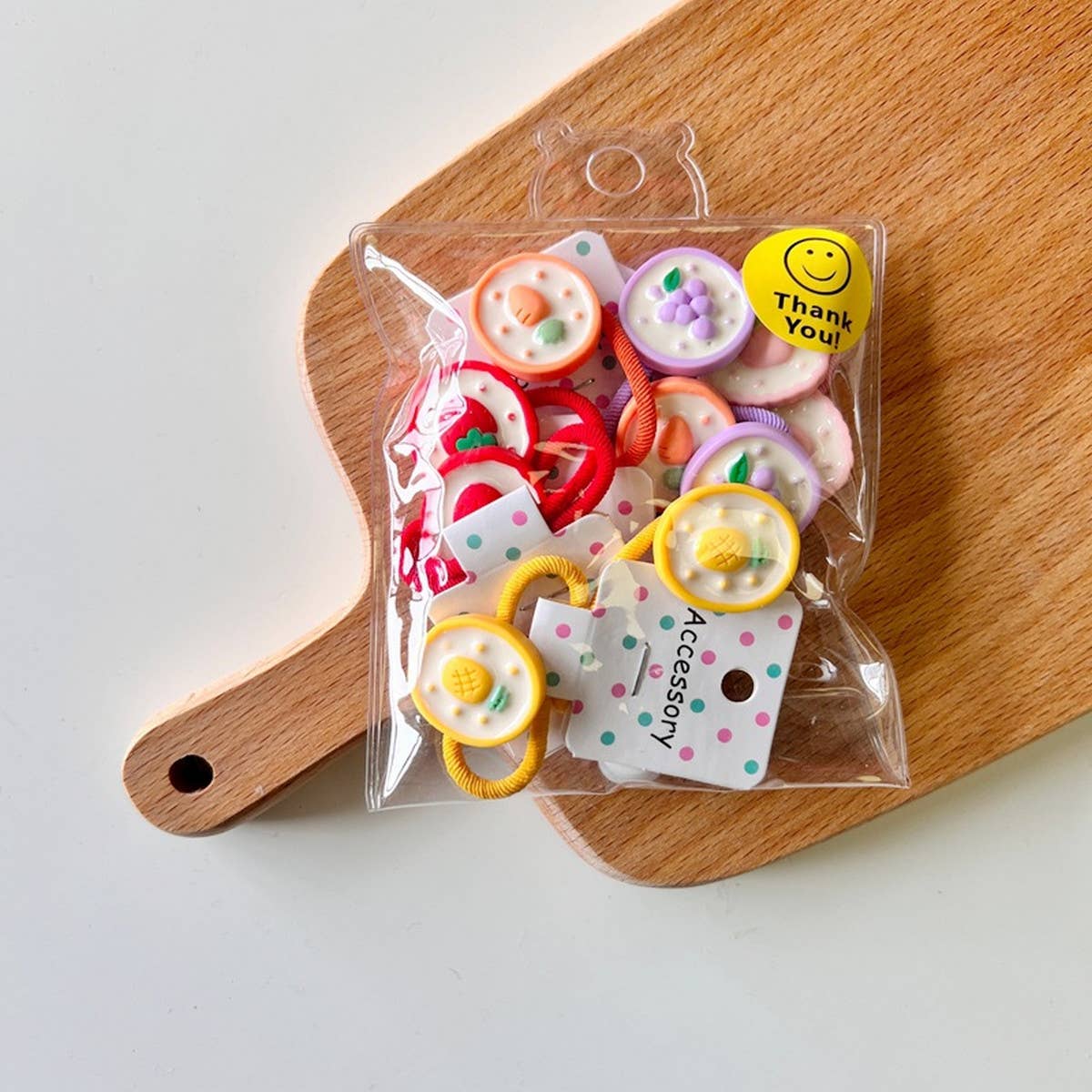 GEOMETRIC PINEAPPLE STRAWBERRY HAIR TIE_CWAHA1857