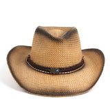 RETRO SUN PROTECTION WESTERN COWBOY STRAW HAT_CWAH1196