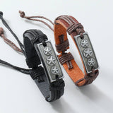 SIMPLE HAND WOVEN VINTAGE LEATHER BRACELET_CWMM4517