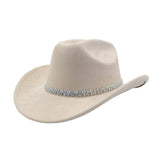 Unisex Suede Western Cowboy Jazz Fedora Hat_Cwah04422