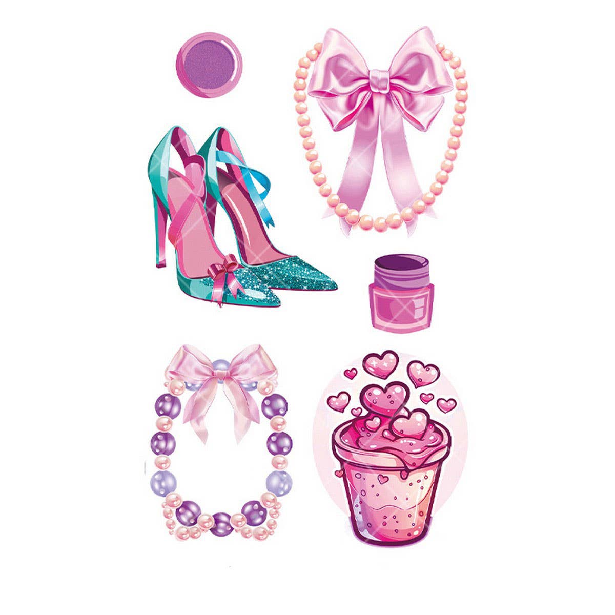 PINK GUITAR GIRL TATTOOS WATERPROOF KIDS PARTY_CWMM8382