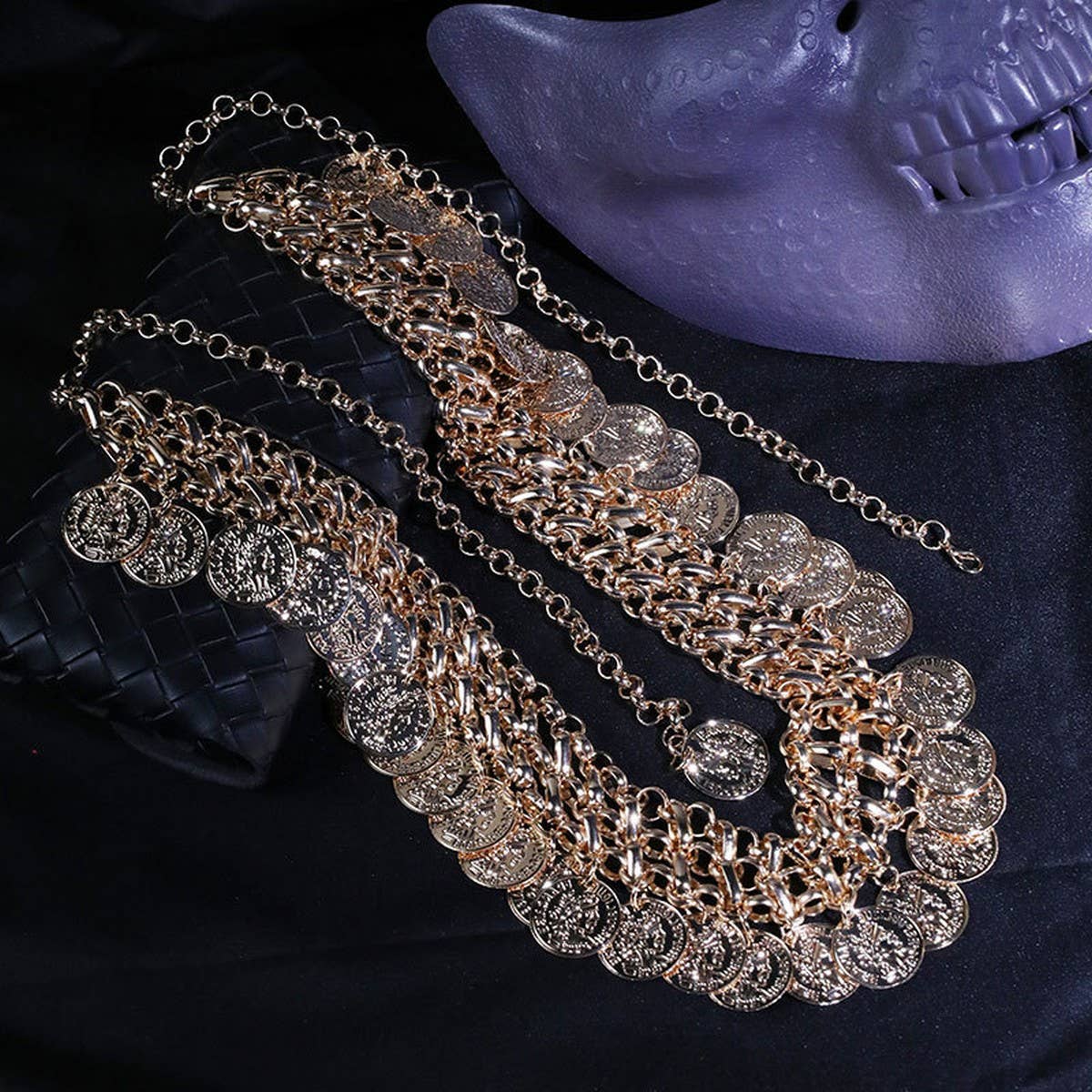 BOHO COIN TASSEL BODY CHAIN BELT FOR WOMEN_CWMM6424