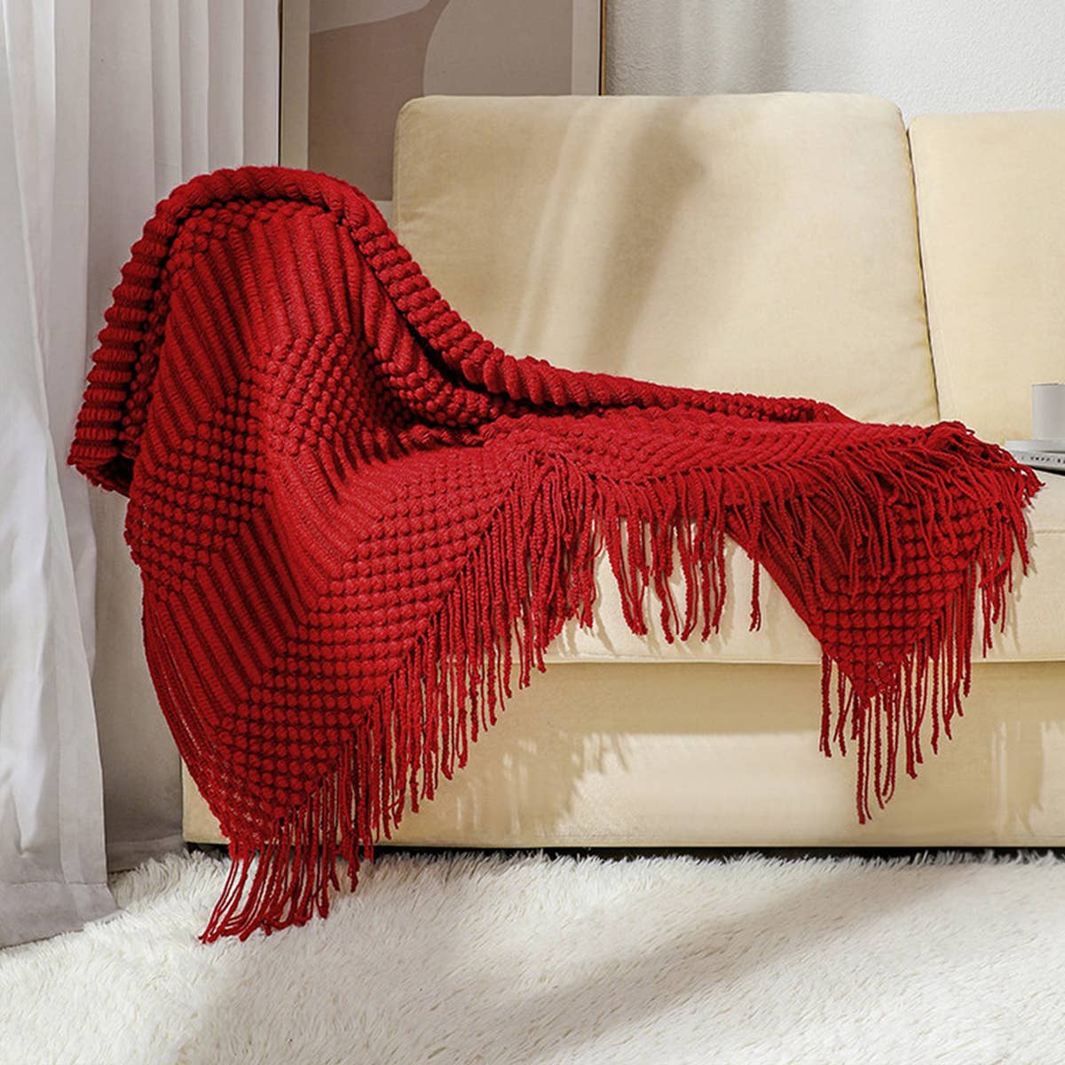 DOUDOU BLANKET FRINGED SHAWL BLANKET _CWMM0184