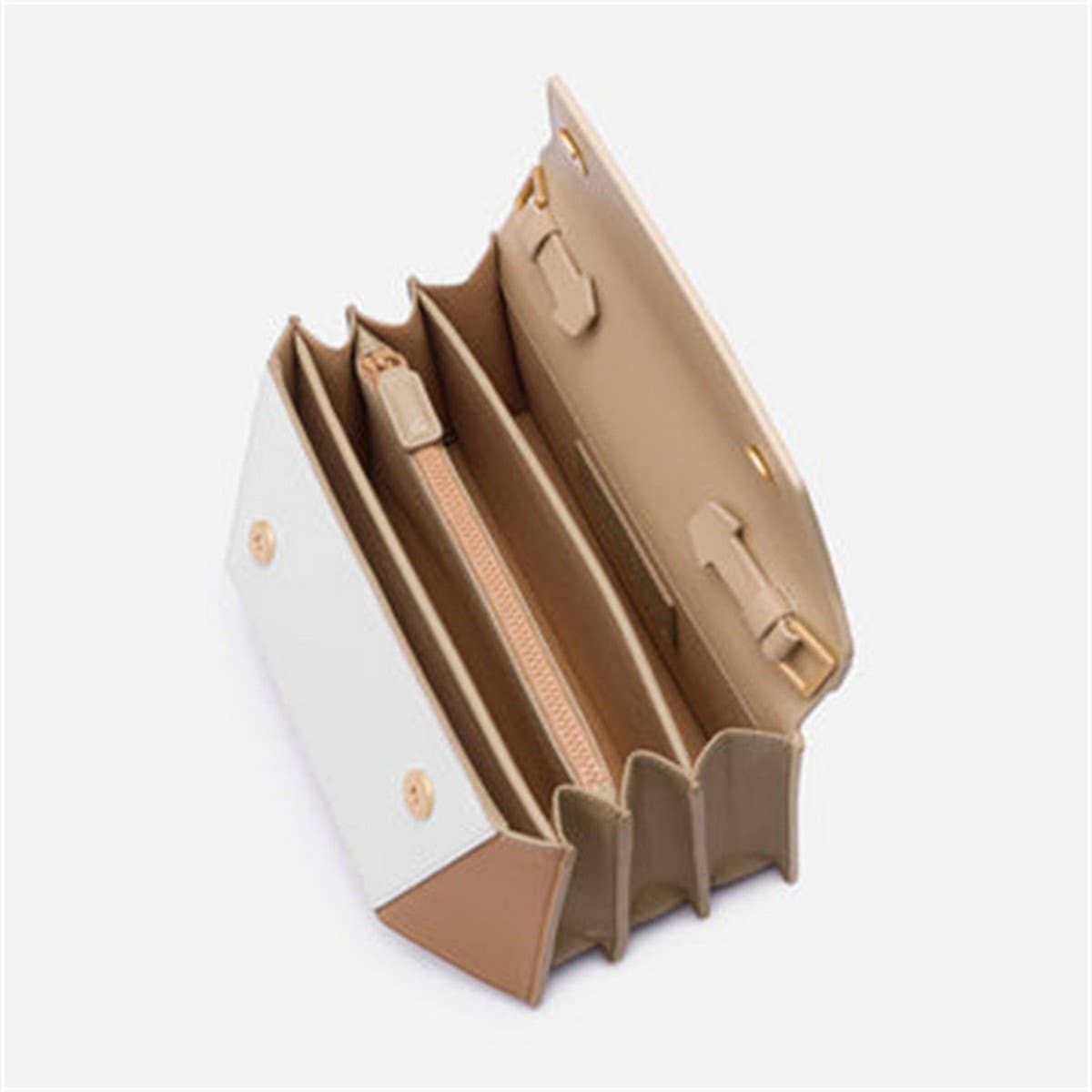 GEOMETRIC CONTRASTING COLOR PATCHWORK HANDL BAG_CWAB1932