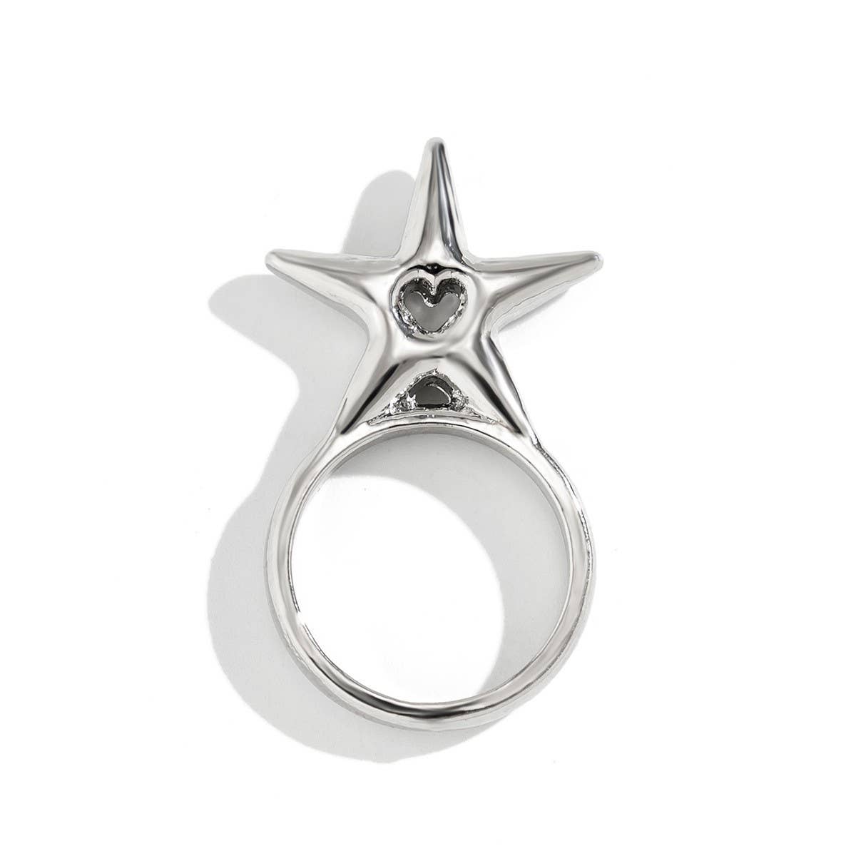 GYPSY STYLE 3D STAR SHAPED LETTER RING_CWAJE1825