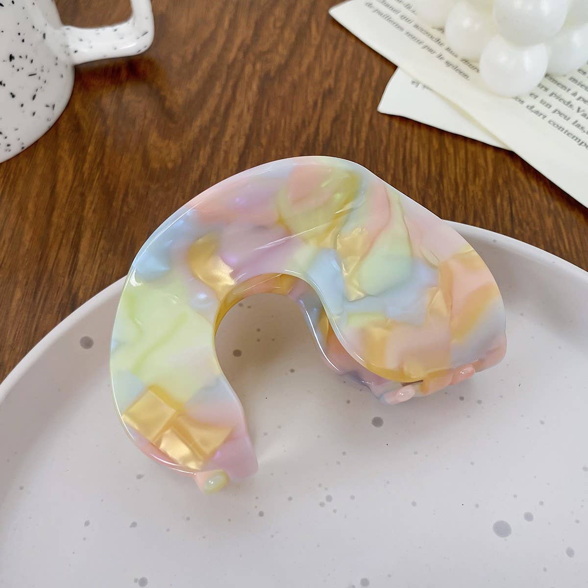 ELEGANT ACETATE HAIR CLAW BACK BUN SHARK CLIP_CWAHA1594